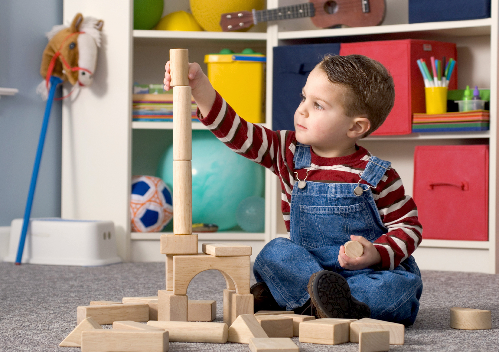 1 year old stacking blocks