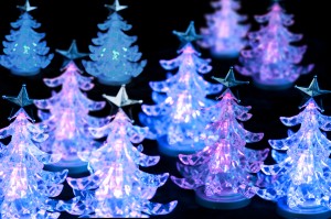 illuminated christmas trees